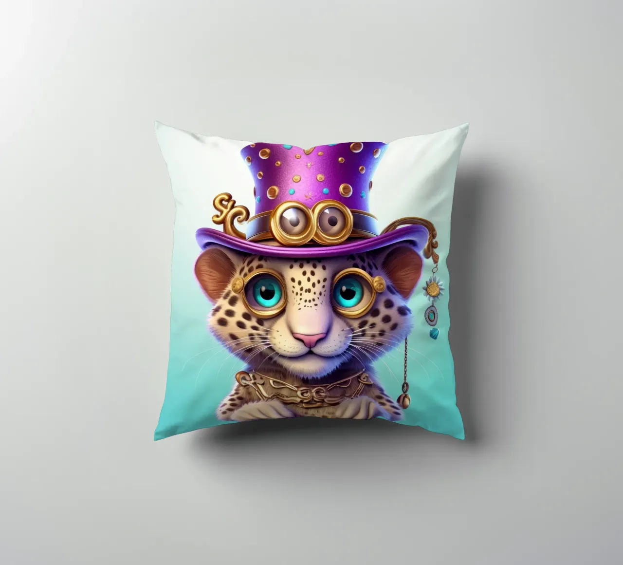 Magischer Gepard im Retrolook Kissen von Funny Animals