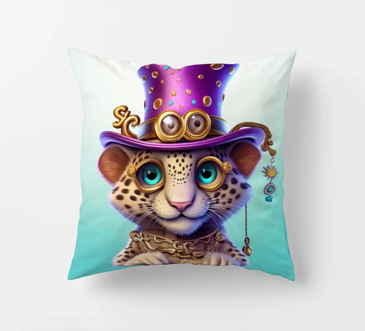 Magischer Gepard im Retrolook Kissen von Funny Animals