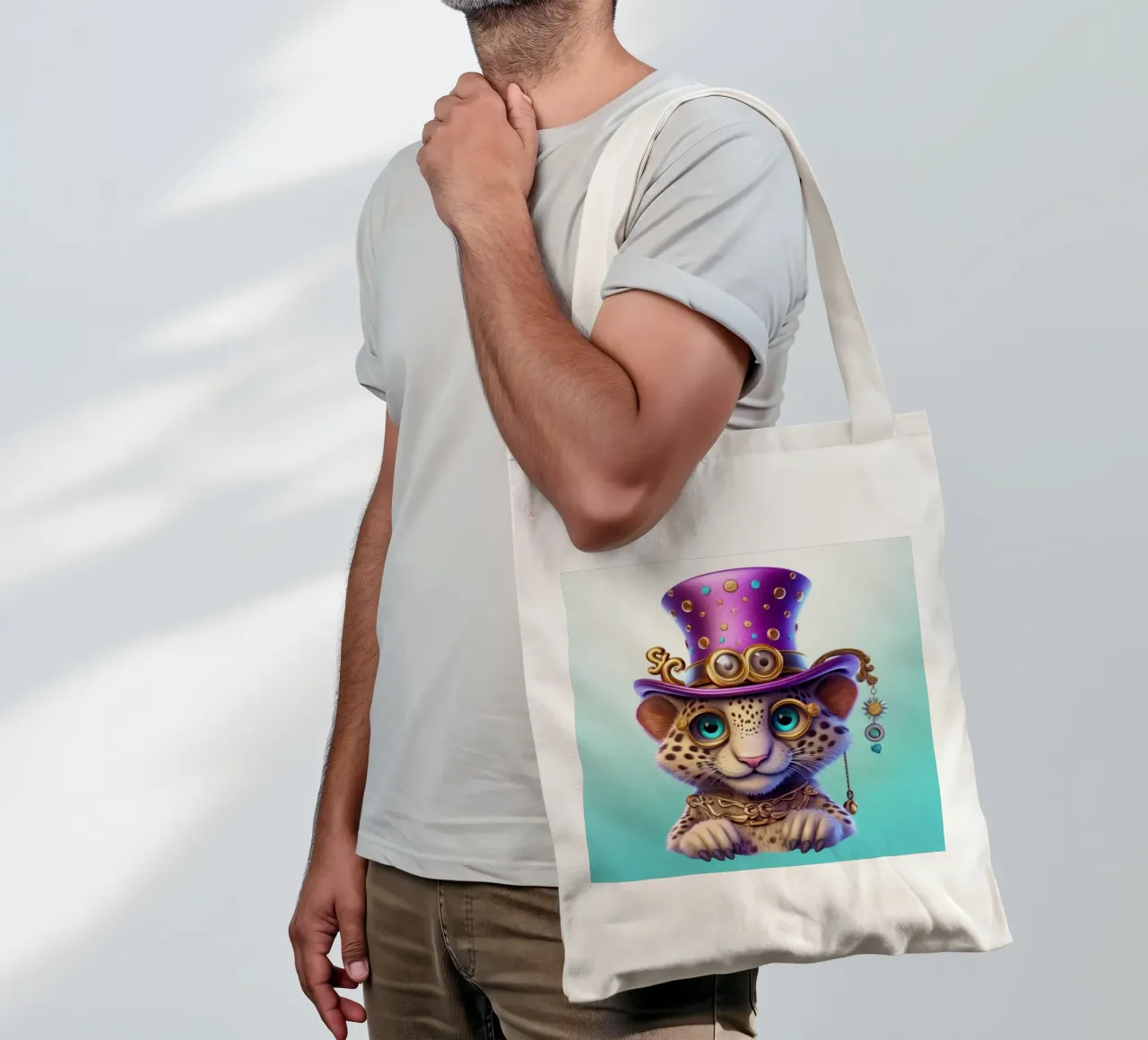 Ghepardo Magico Retrò borsa in juta da Funny Animals