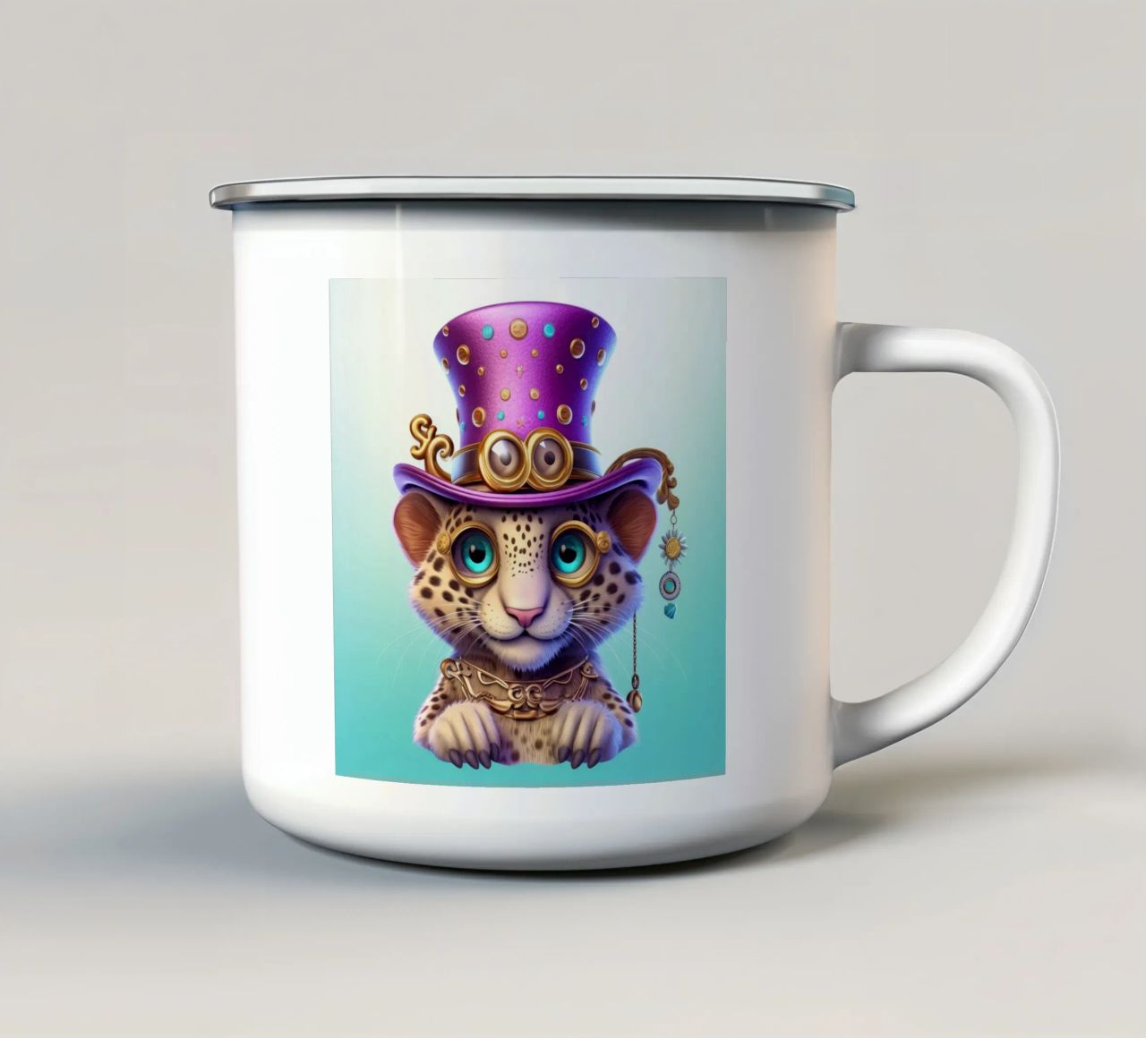 Ghepardo Magico Retrò tazza in smalto da Funny Animals