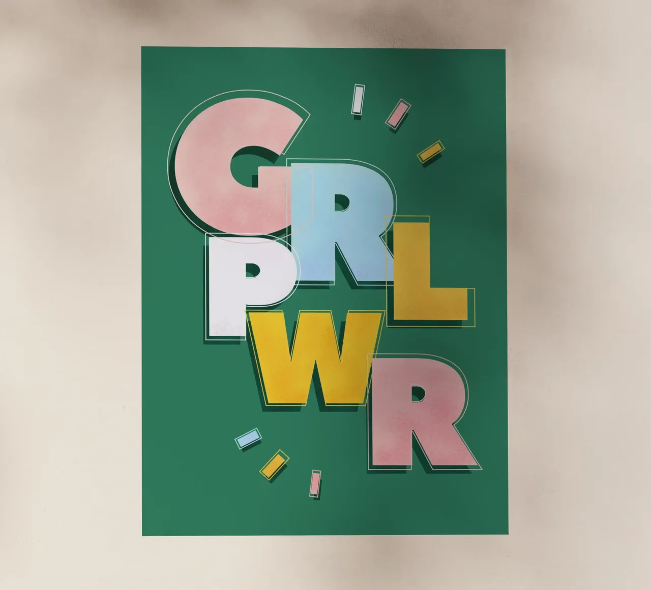 GRL PWR Retro Aesthetic Feminist Typography pellicola backlit da showmemars