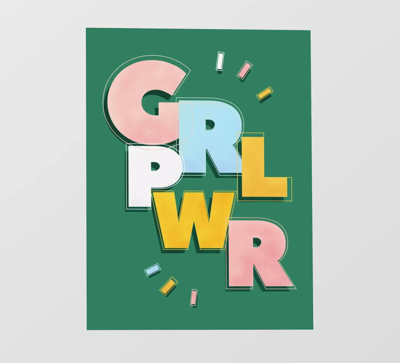 GRL PWR Retro Aesthetic Feminist Typography telo in pvc da showmemars