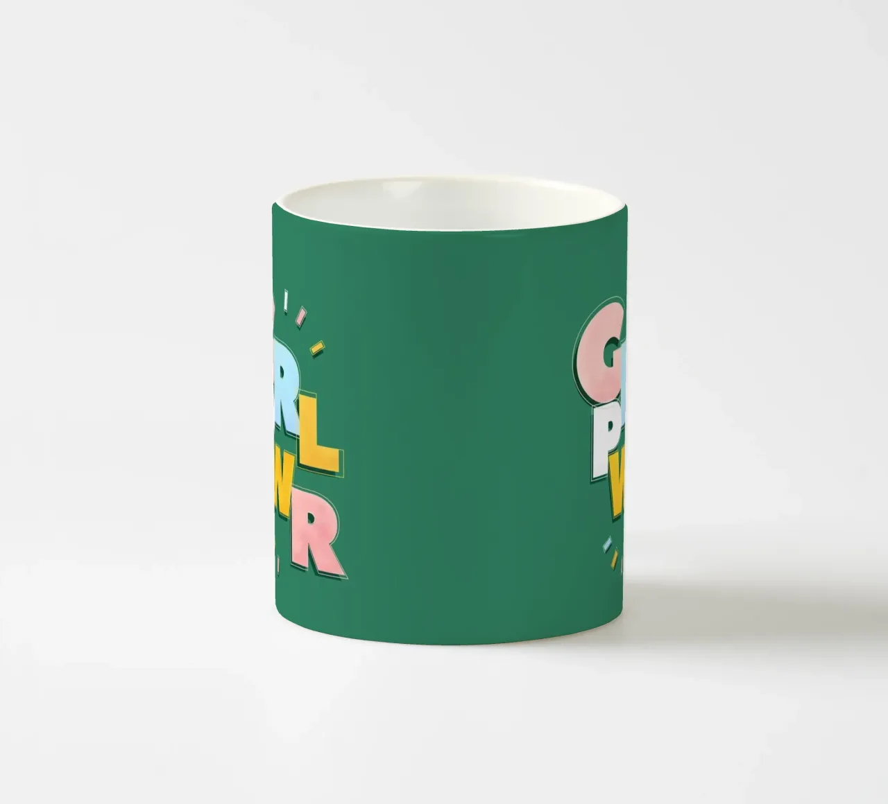 GRL PWR Retro Aesthetic Feminist Typography tazza in ceramica da showmemars