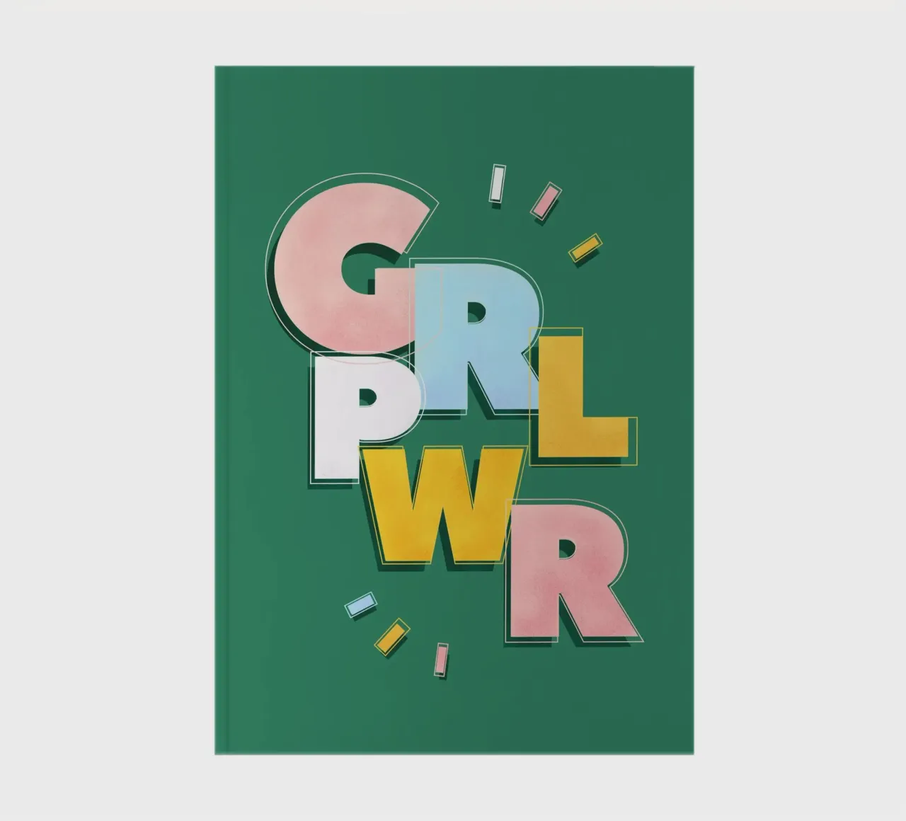 GRL PWR Retro Aesthetic Feminist Typography notebook by showmemars