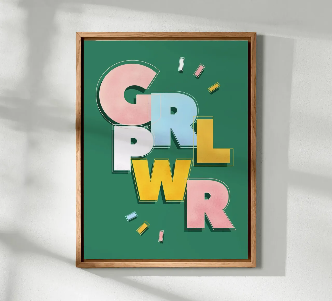 GRL PWR Retro Aesthetic Feminist Typography alluminio dibond da showmemars