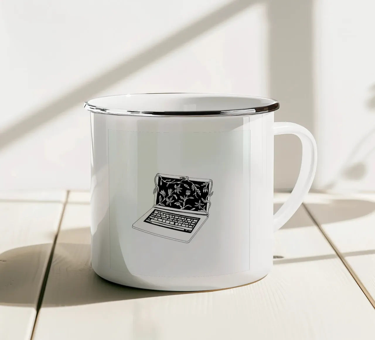 Leave Laptop tazza in smalto da Daniela Roessler
