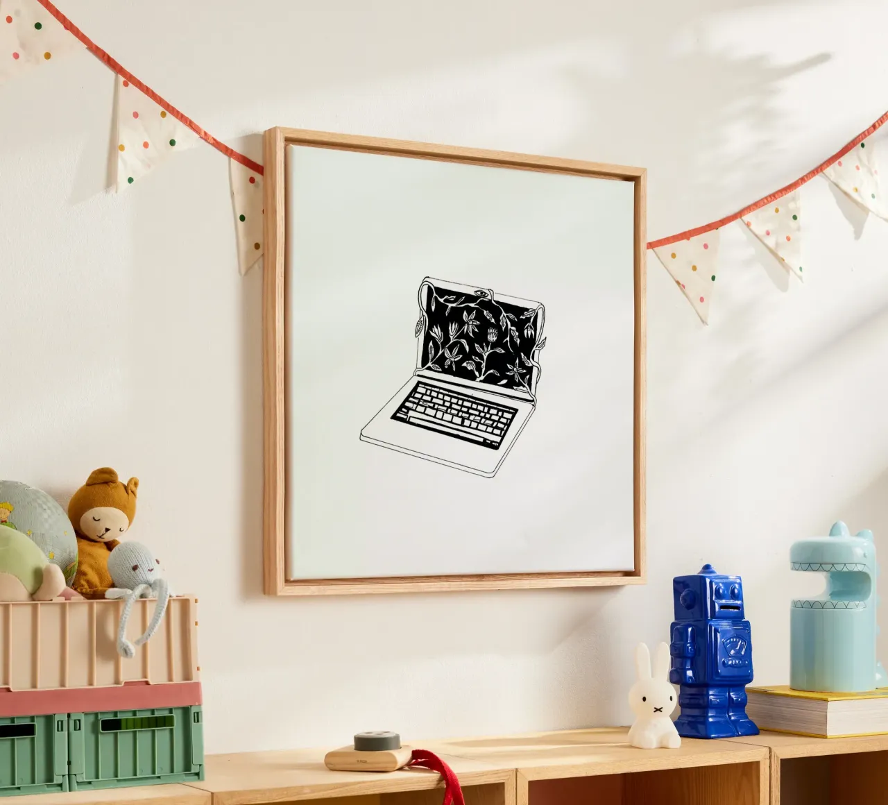 Leave Laptop tela con Cornice a cassetta da Daniela Roessler