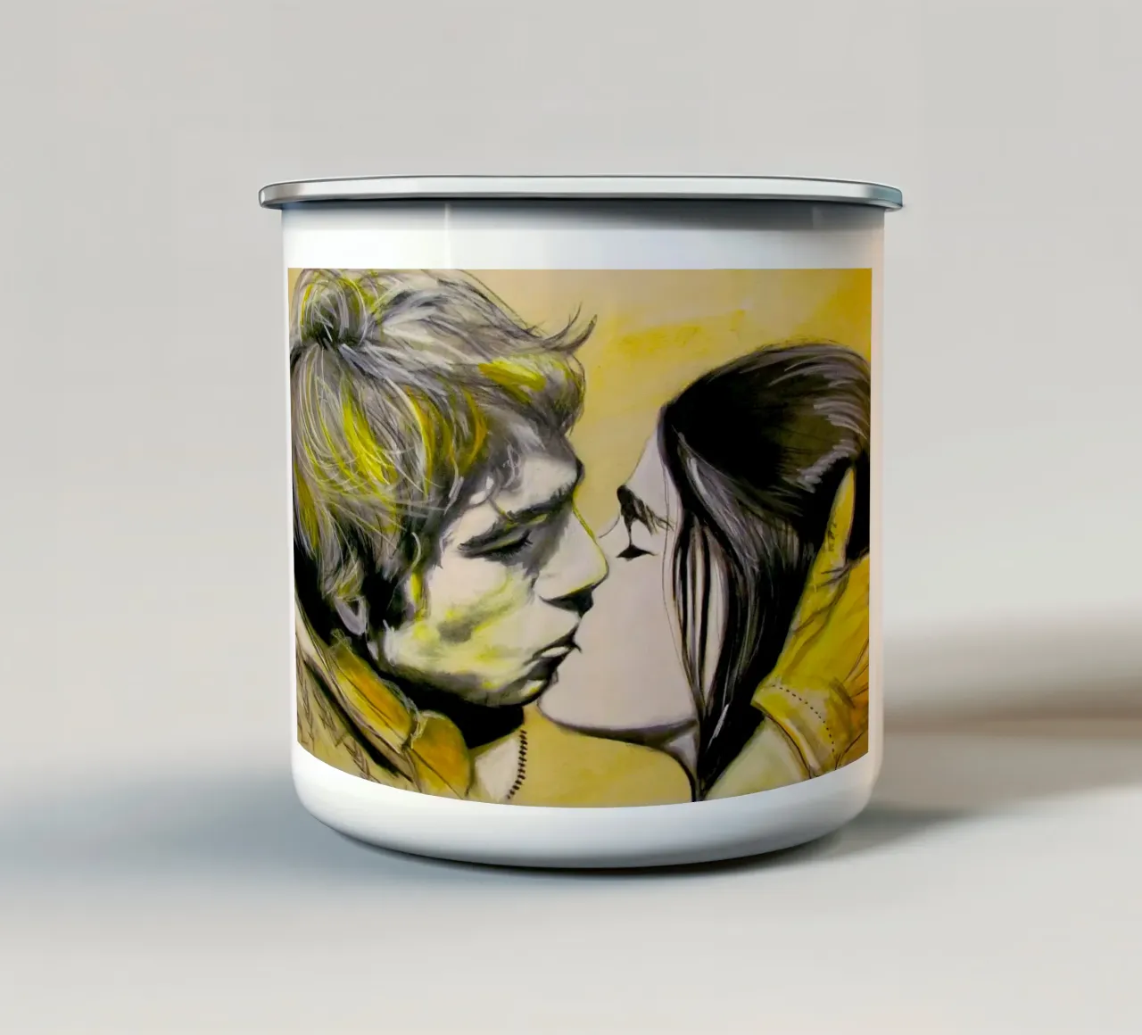 Der Kuss tazza in smalto da Happy 😃 Art 🎨 by Christine Schnoell