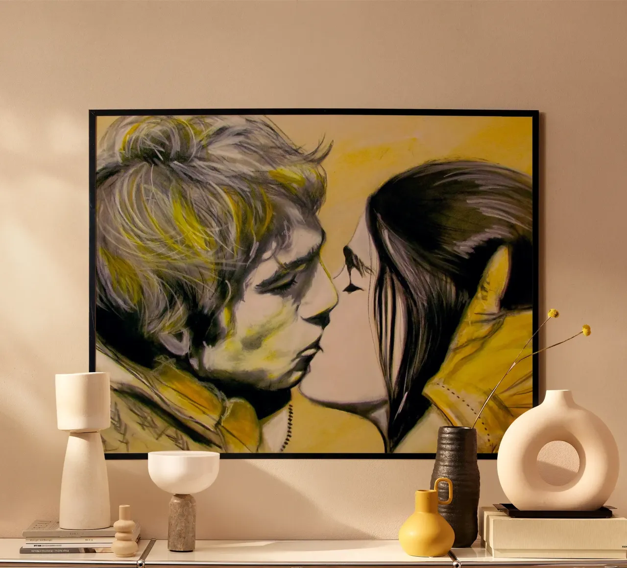 Der Kuss poster con telaio in plastica da Happy 😃 Art 🎨 by Christine Schnoell