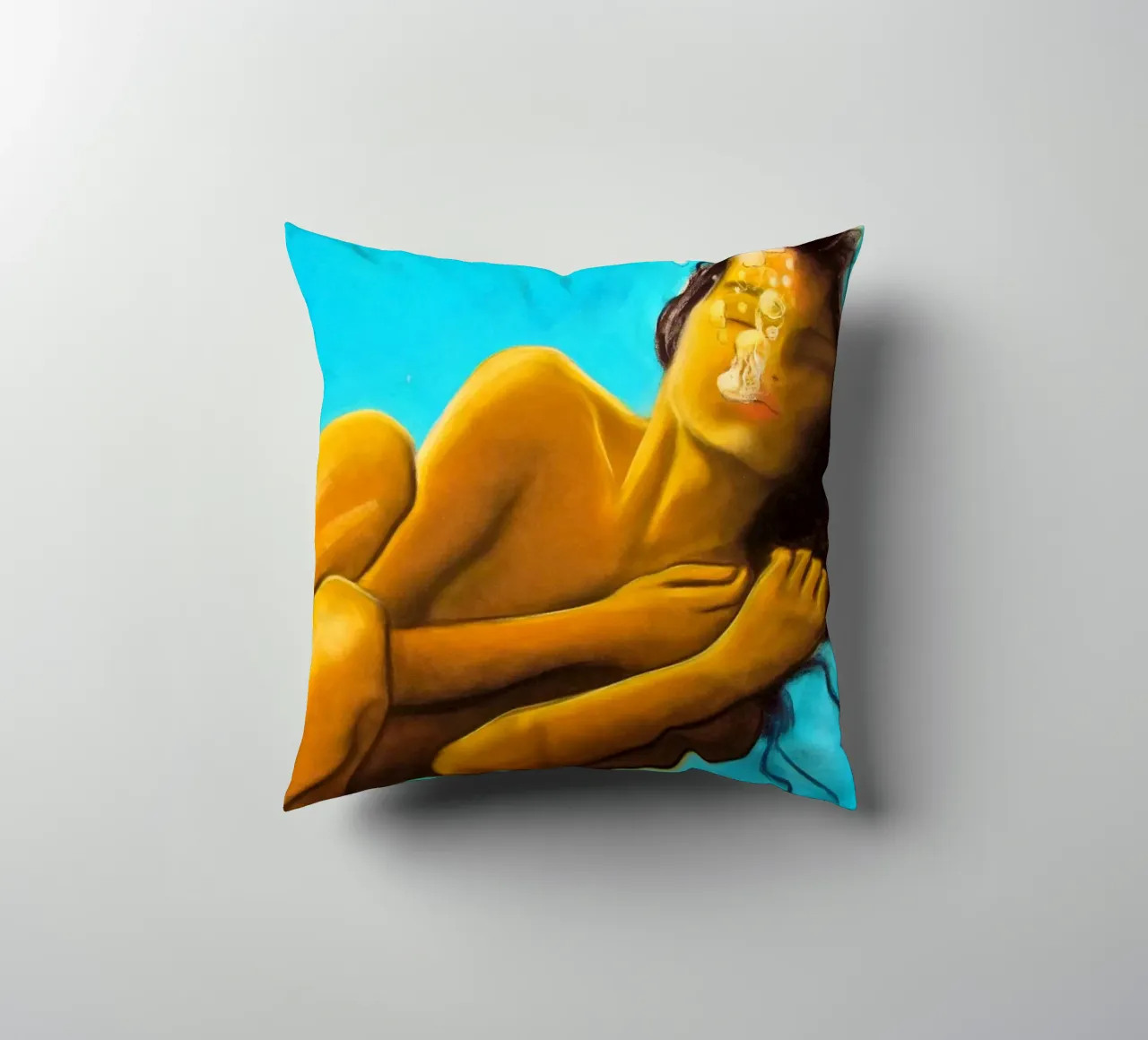 Nixe decorative cushion by Happy 😃 Art 🎨 by Christine Schnoell