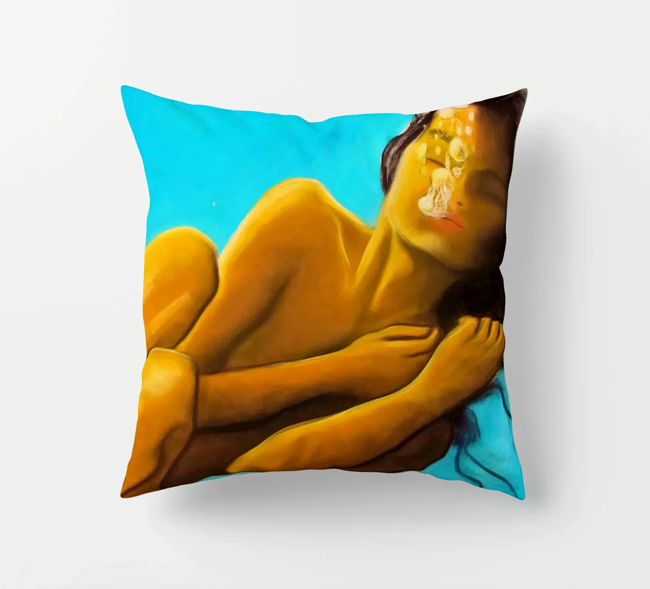 Nixe decorative cushion by Happy 😃 Art 🎨 by Christine Schnoell