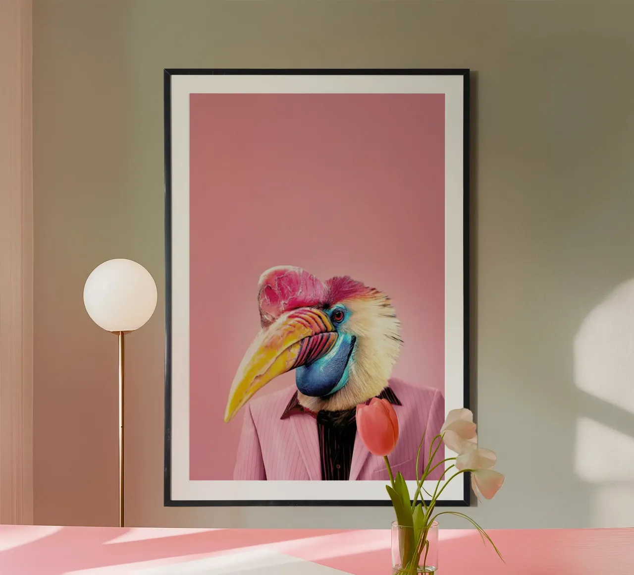 Schräger Vogel poster con telaio in plastica da Jonas Loose