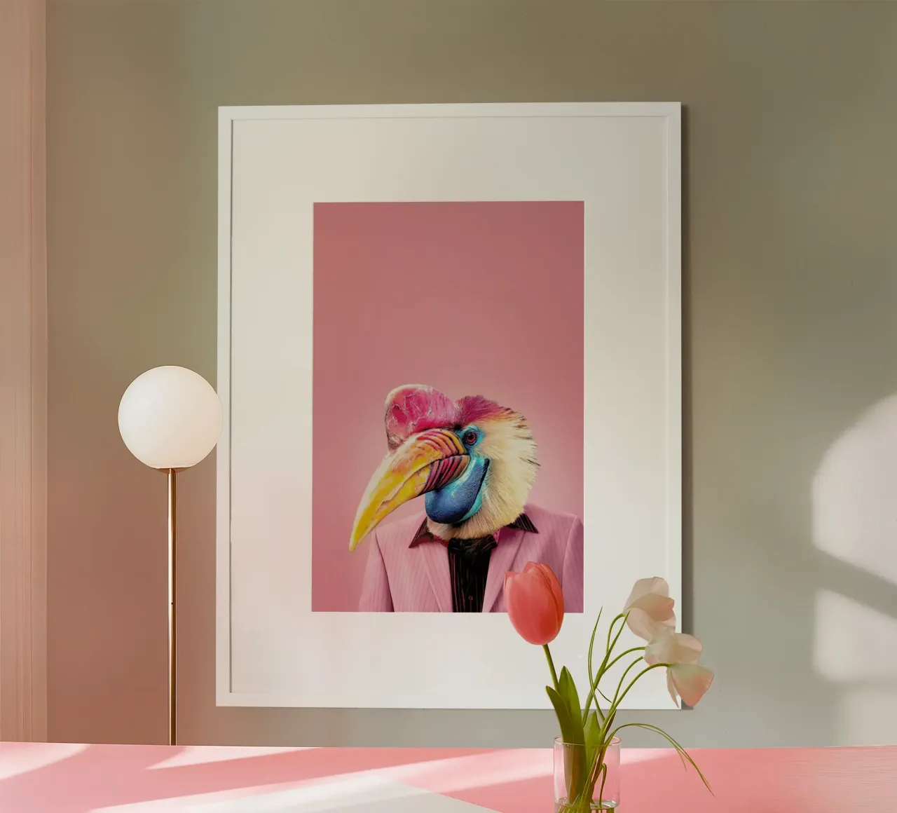 Schräger Vogel poster con telaio in plastica da Jonas Loose