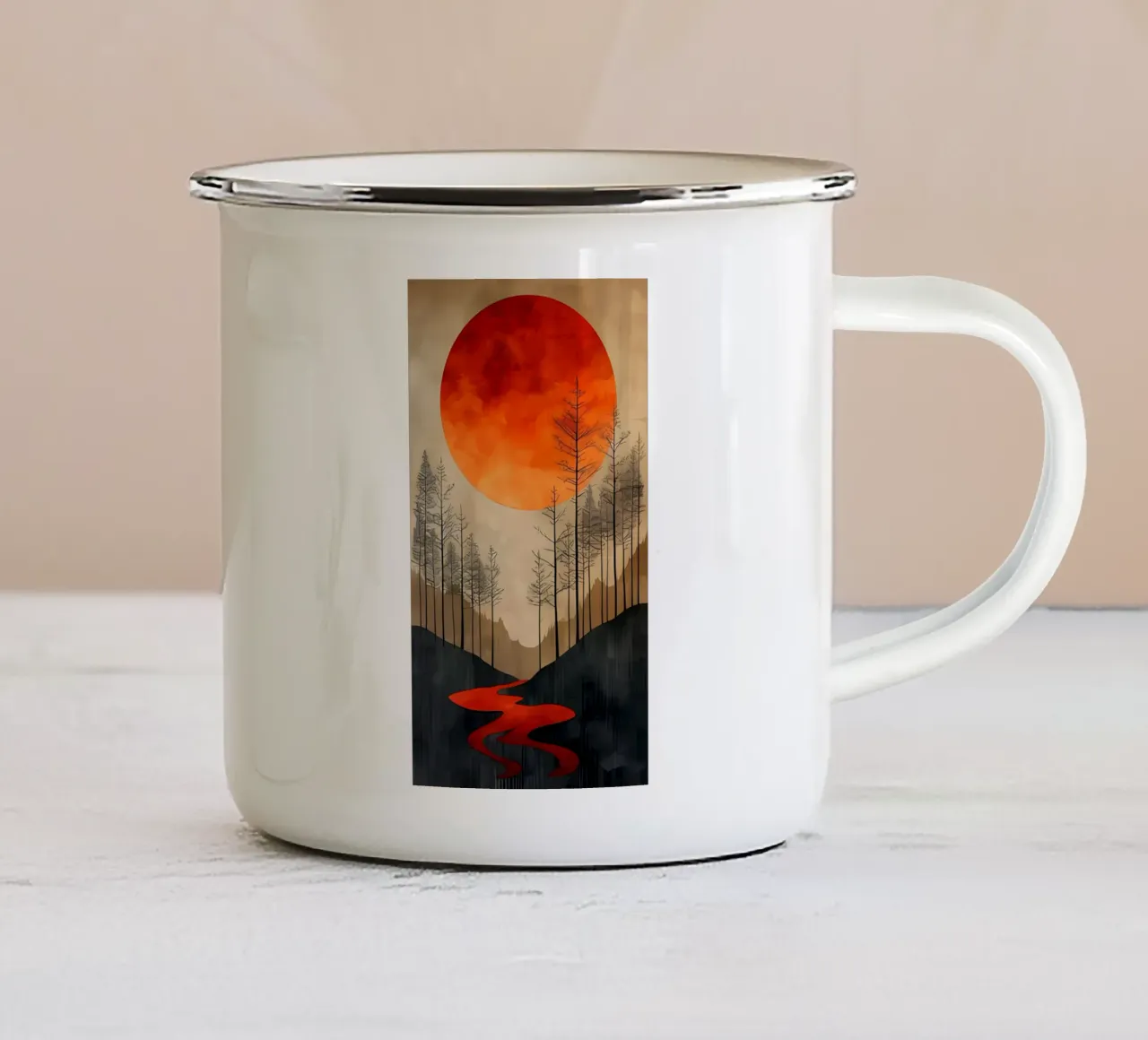 Arte minimalista 121 tazza in smalto da Erika C White