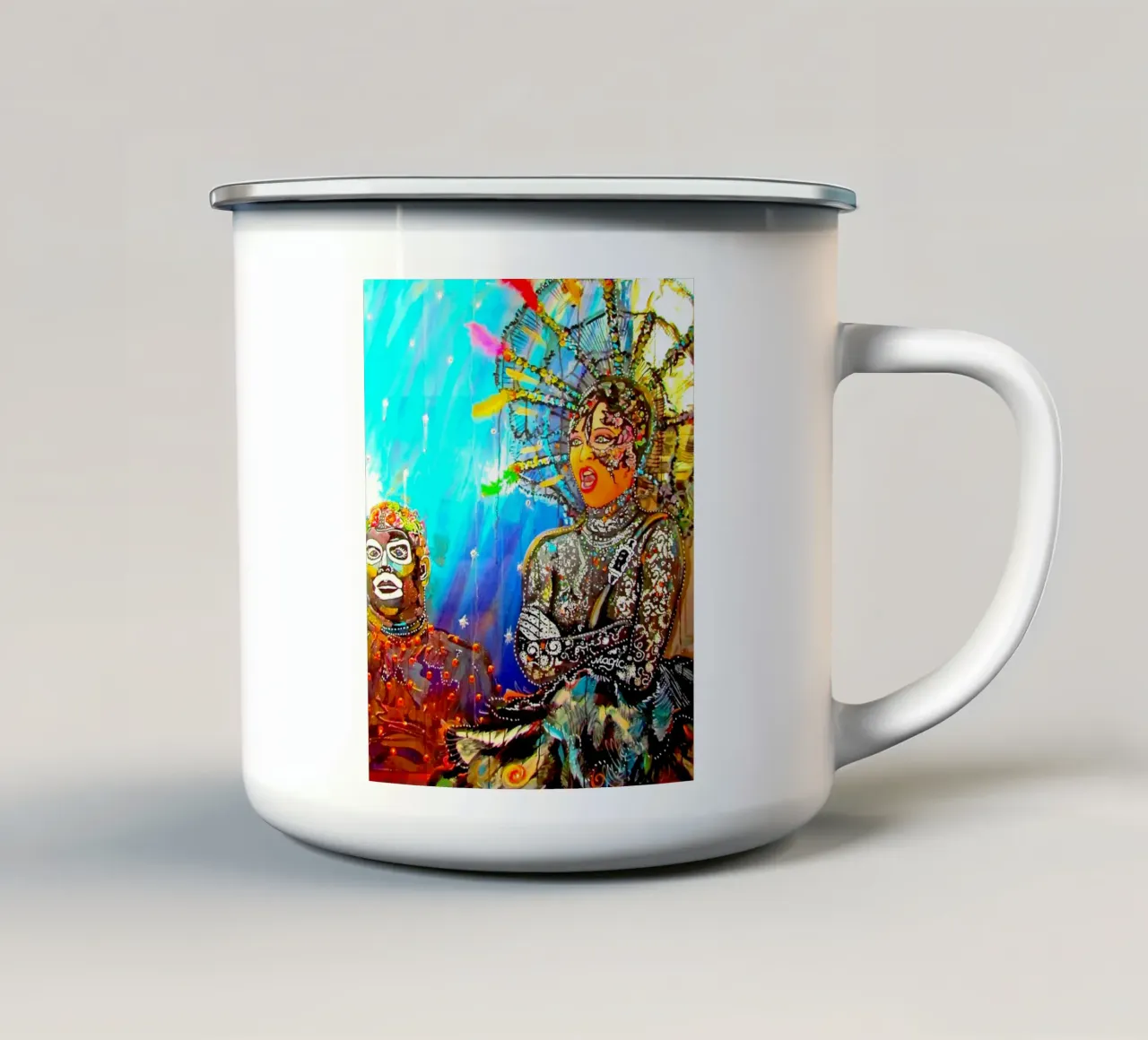Königin der Nacht - Zauberflöte enamel mug by Happy 😃 Art 🎨 by Christine Schnoell