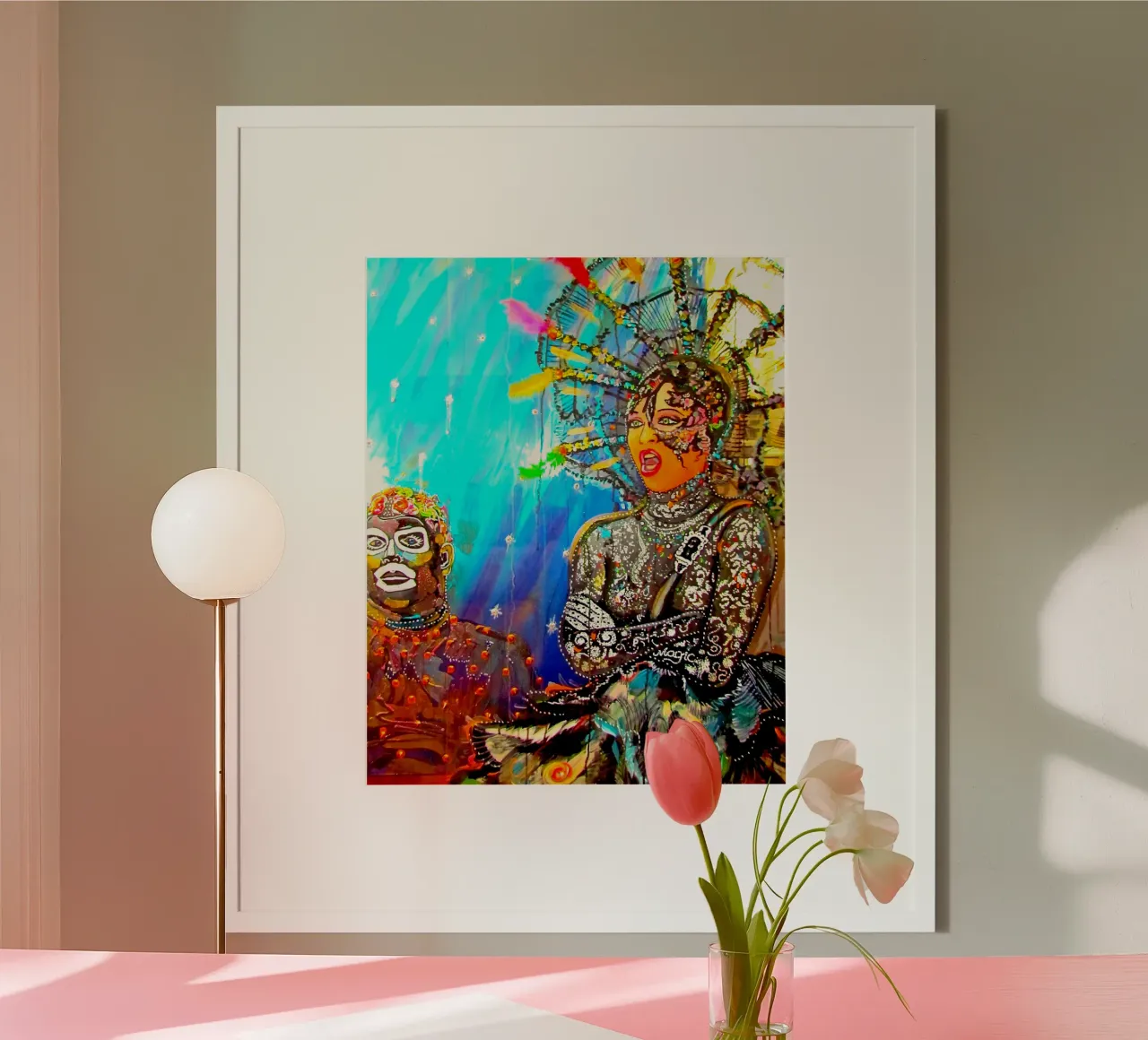 Königin der Nacht - Zauberflöte poster con telaio in legno da Happy 😃 Art 🎨 by Christine Schnoell