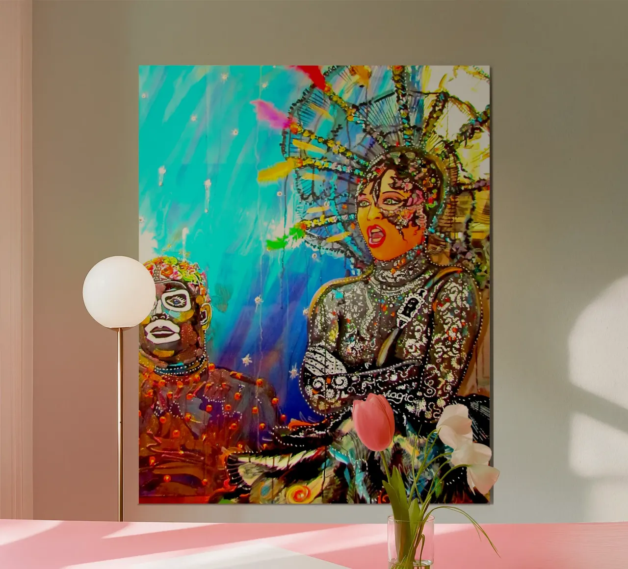 Königin der Nacht - Zauberflöte poster con telaio in legno da Happy 😃 Art 🎨 by Christine Schnoell