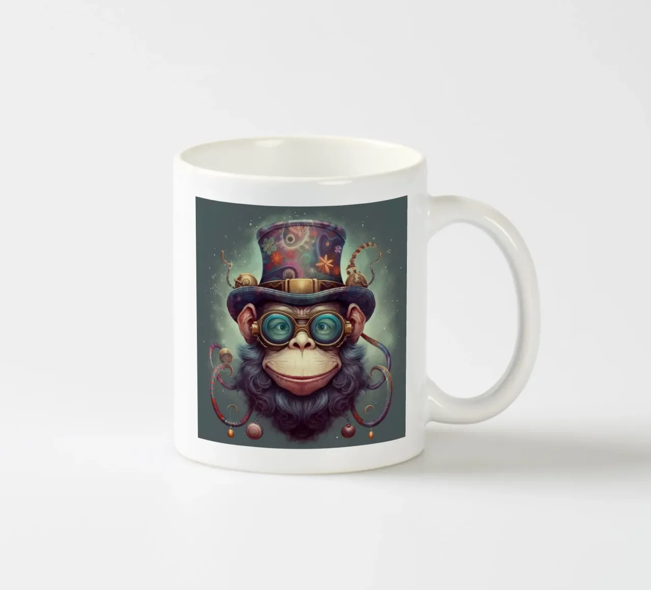 Retro-Zauberschimpanse Keramik Tasse von Funny Animals
