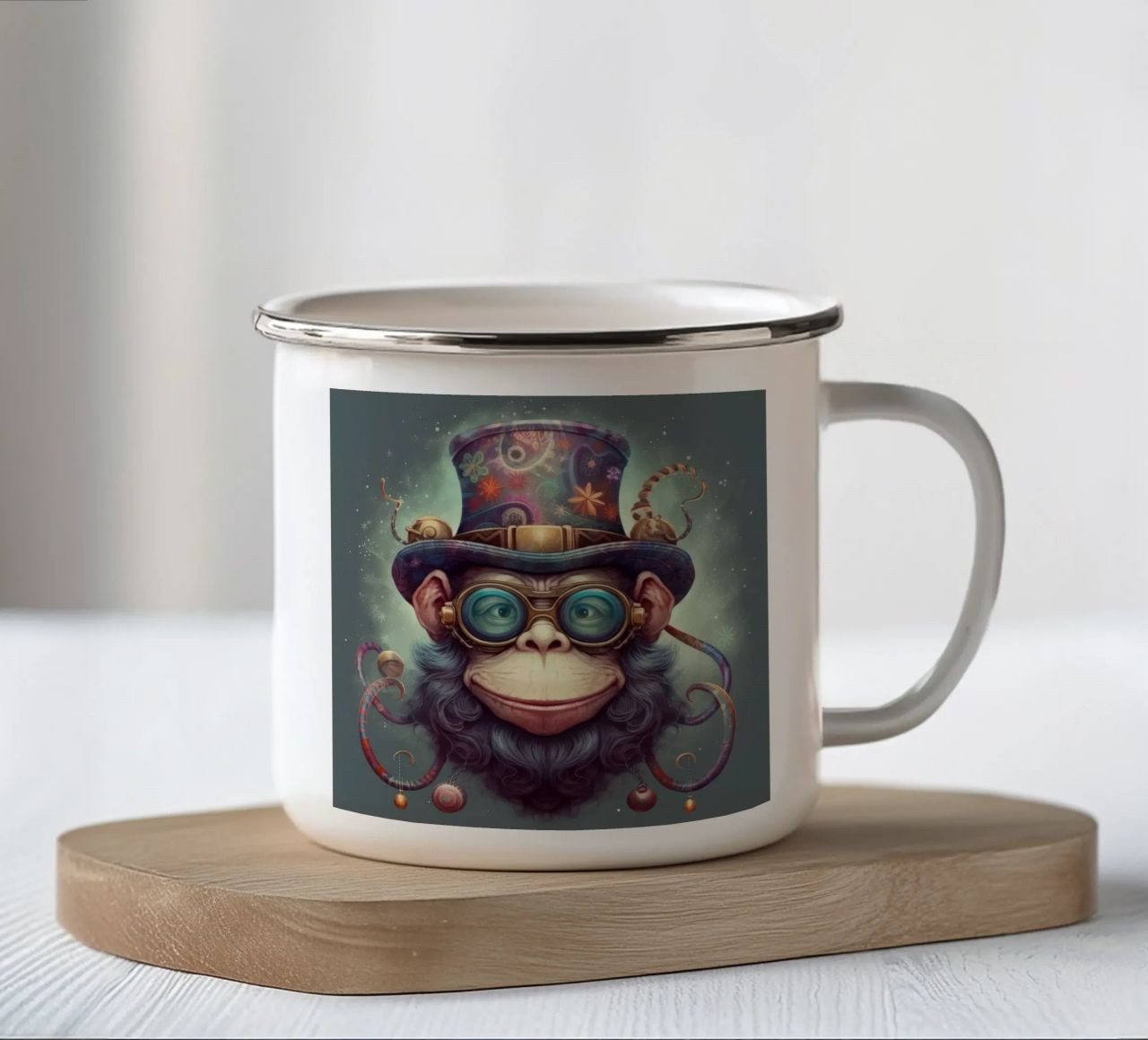 Scimpanzé Magico Retrò tazza in smalto da Funny Animals