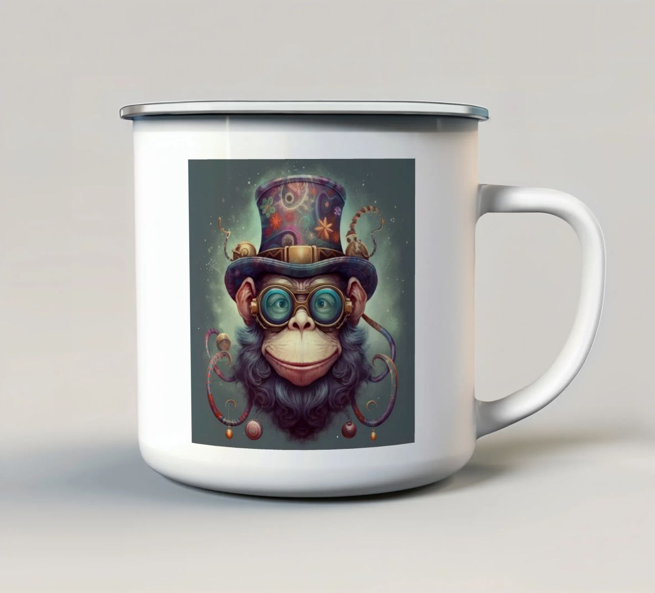 Scimpanzé Magico Retrò tazza in smalto da Funny Animals