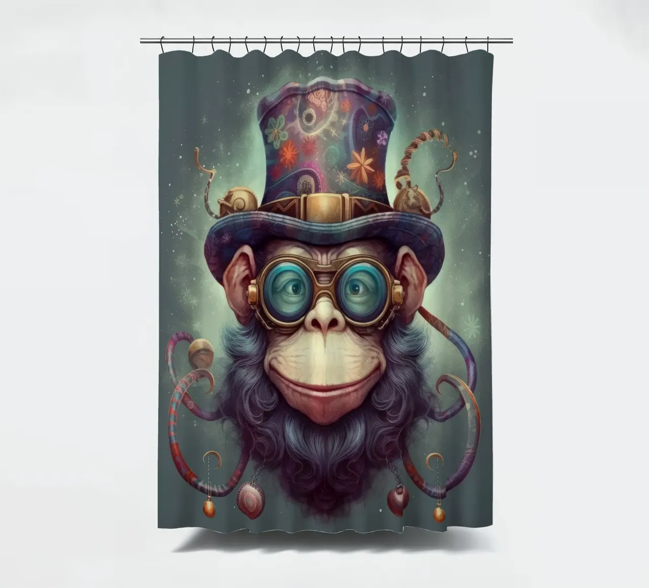 Scimpanzé Magico Retrò tenda da doccia da Funny Animals