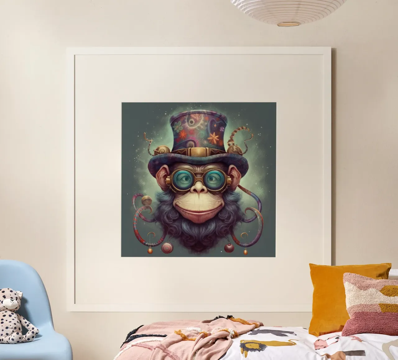 Retro Magical Chimp poster de Funny Animals