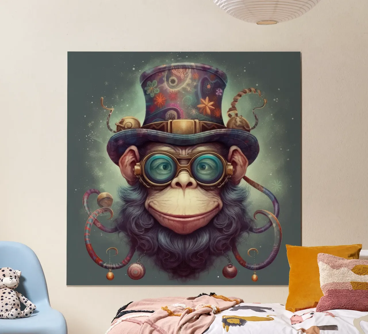 Retro Magical Chimp poster de Funny Animals