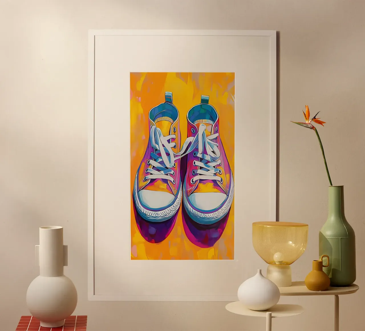 Minimalistische Kunst 124 Poster mit Kunststoffrahmen von Erika C White