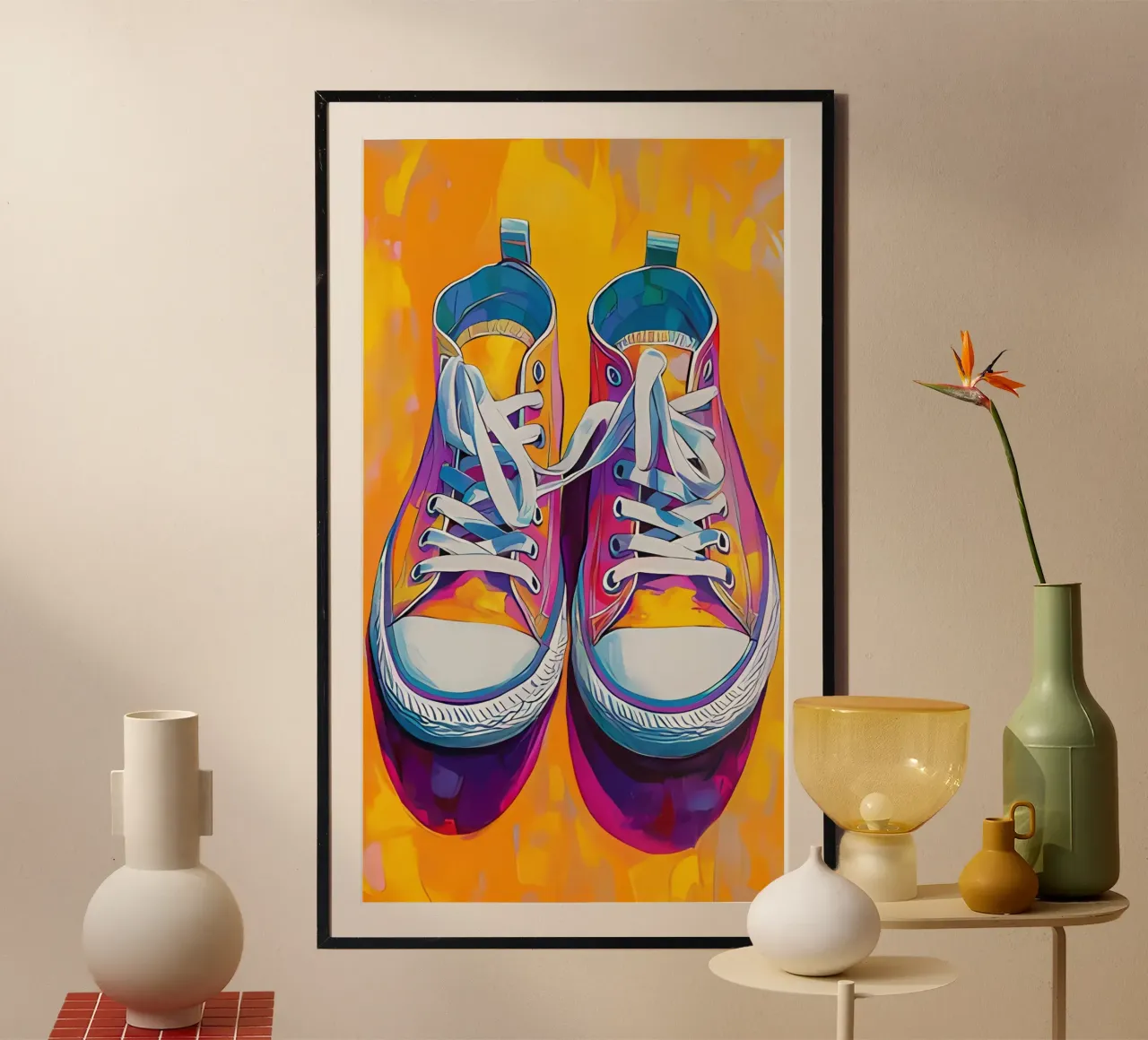Minimalistische Kunst 124 Poster mit Kunststoffrahmen von Erika C White