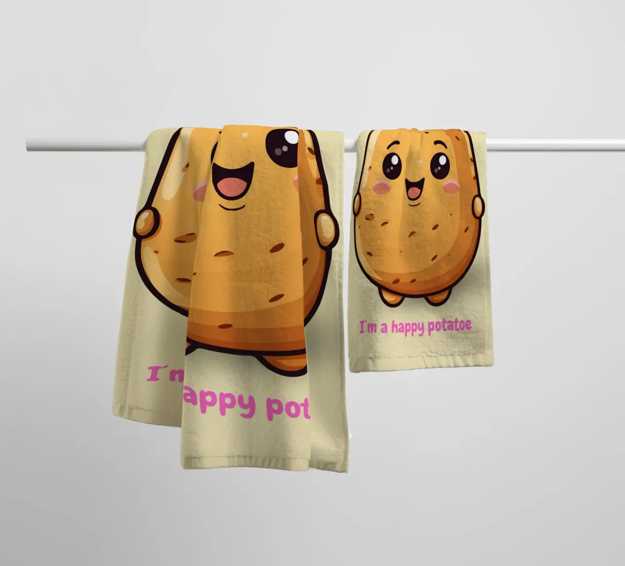 Happy Potatoe Handtuch von AESTHETIC VIBES by Isabel