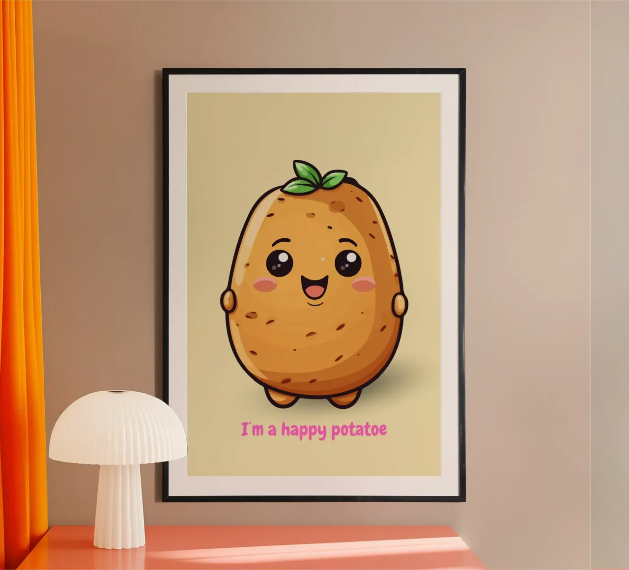 Happy Potatoe poster con telaio in alluminio da AESTHETIC VIBES by Isabel