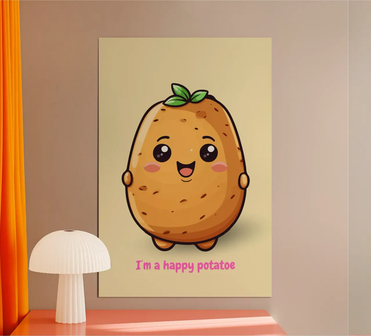 Happy Potatoe poster con telaio in alluminio da AESTHETIC VIBES by Isabel
