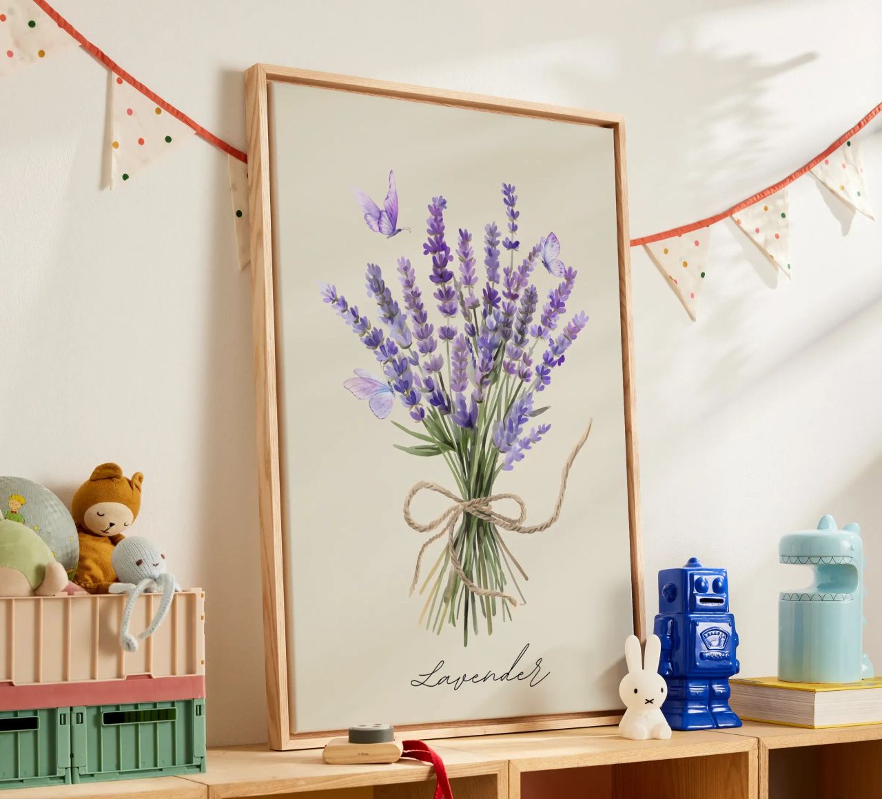 Lavender-Butterflies-Violett Leinwand von AESTHETIC VIBES by Isabel