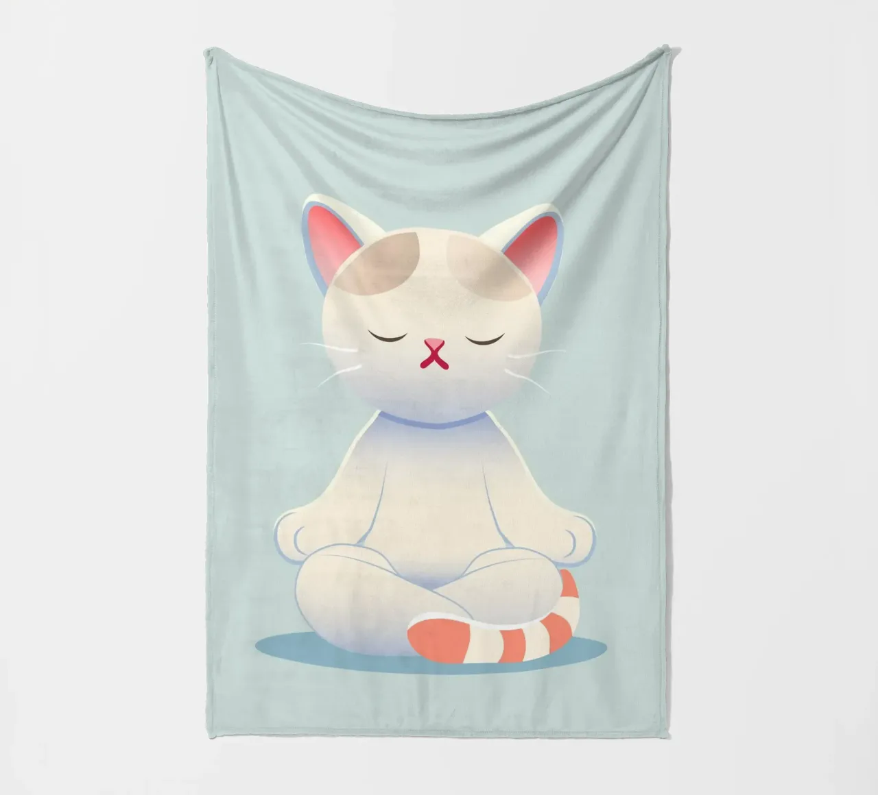 Gatto - Calma meditativa e consapevolezza in colori tenui coperta in pile da namosh