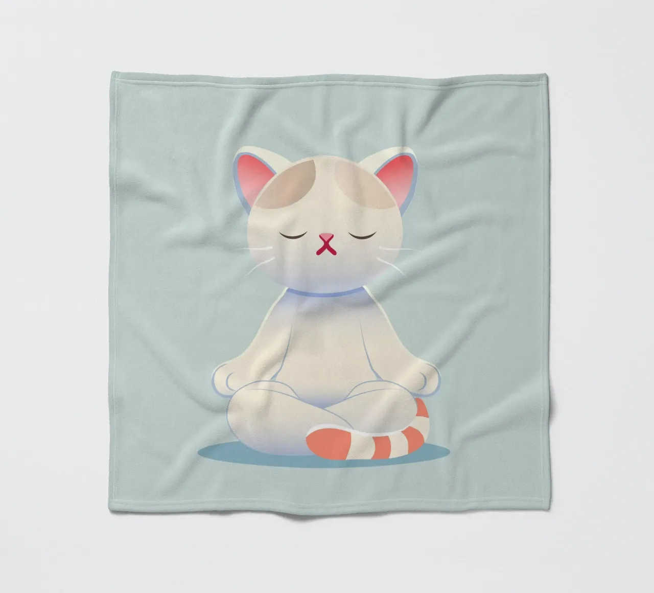 Gatto - Calma meditativa e consapevolezza in colori tenui coperta in pile da namosh