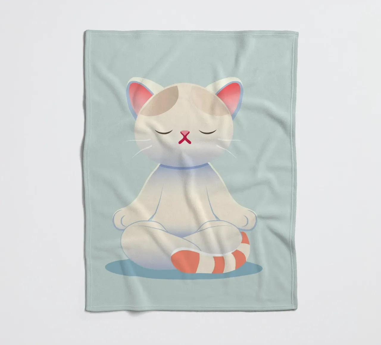 Gatto - Calma meditativa e consapevolezza in colori tenui coperta in pile da namosh
