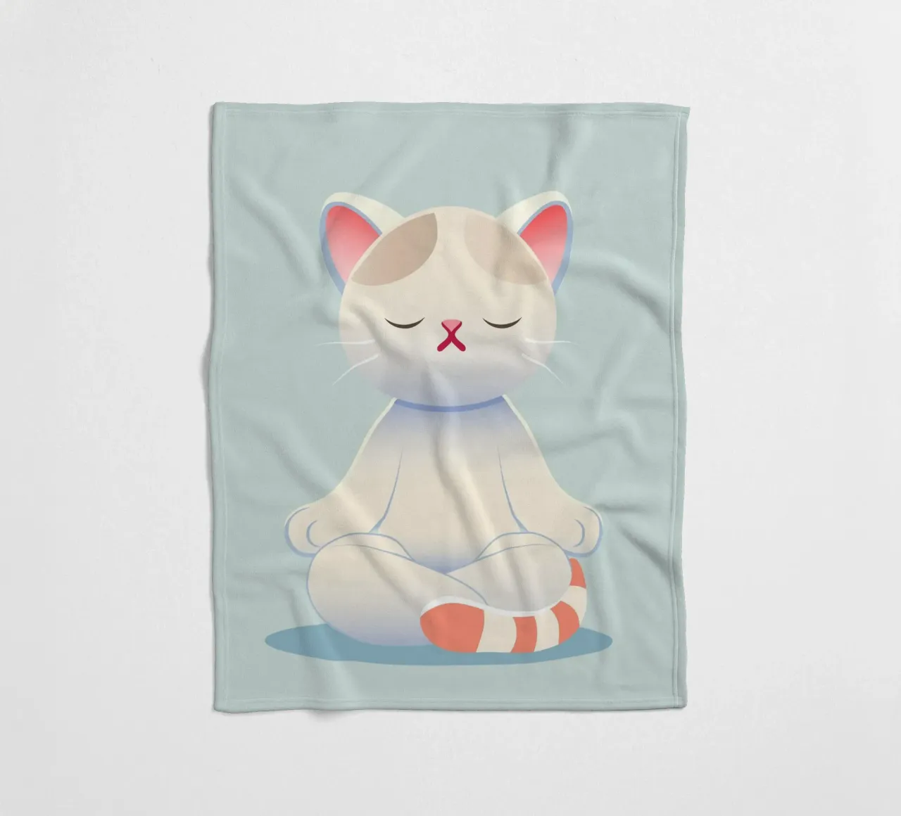 Gatto - Calma meditativa e consapevolezza in colori tenui coperta in pile da namosh