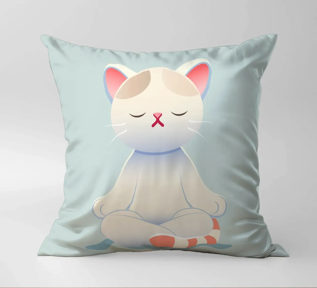 Gatto - Calma meditativa e consapevolezza in colori tenui cuscino da namosh