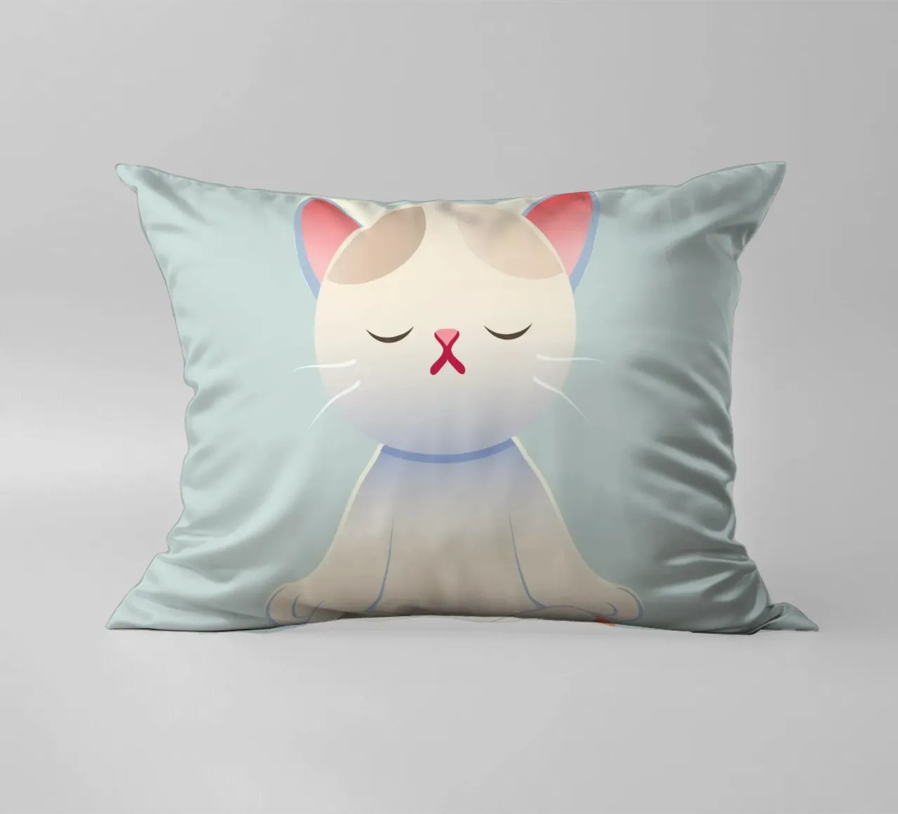 Gatto - Calma meditativa e consapevolezza in colori tenui cuscino da namosh