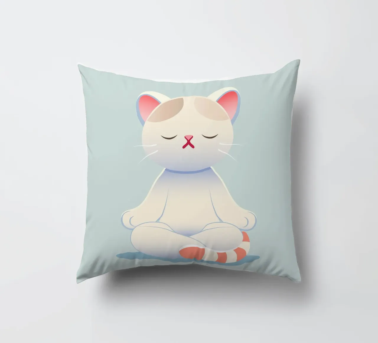 Gatto - Calma meditativa e consapevolezza in colori tenui cuscino da namosh