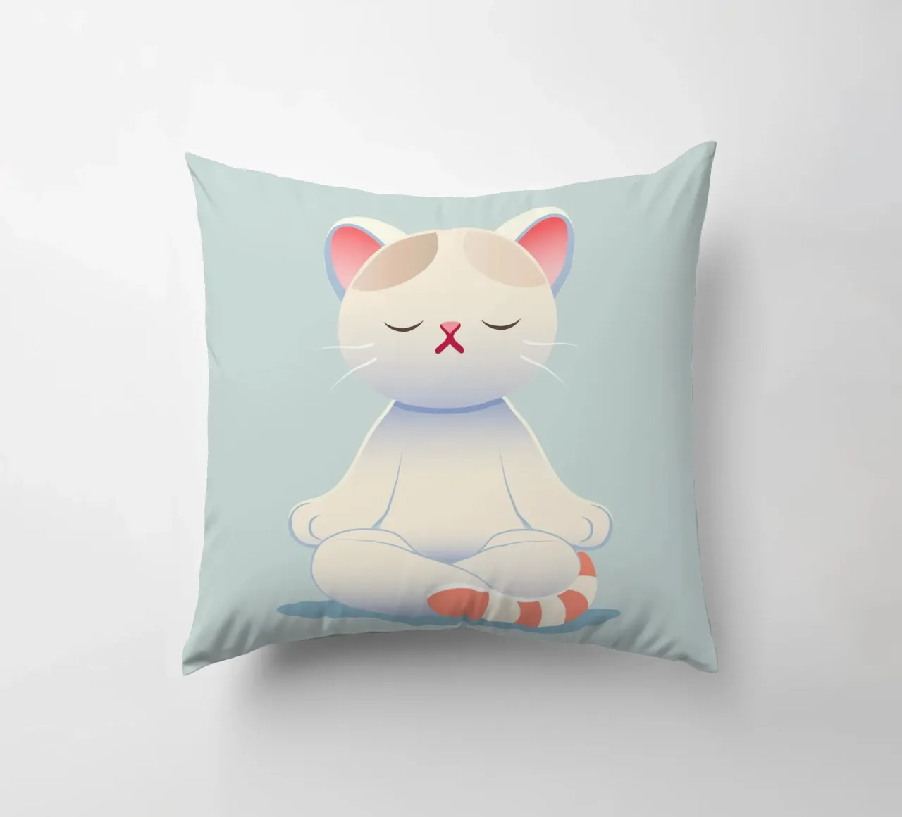 Gatto - Calma meditativa e consapevolezza in colori tenui cuscino da namosh