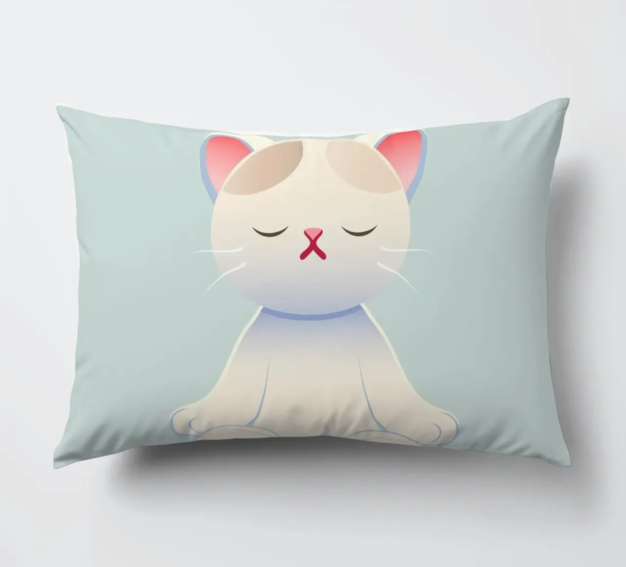 Gatto - Calma meditativa e consapevolezza in colori tenui cuscino da namosh
