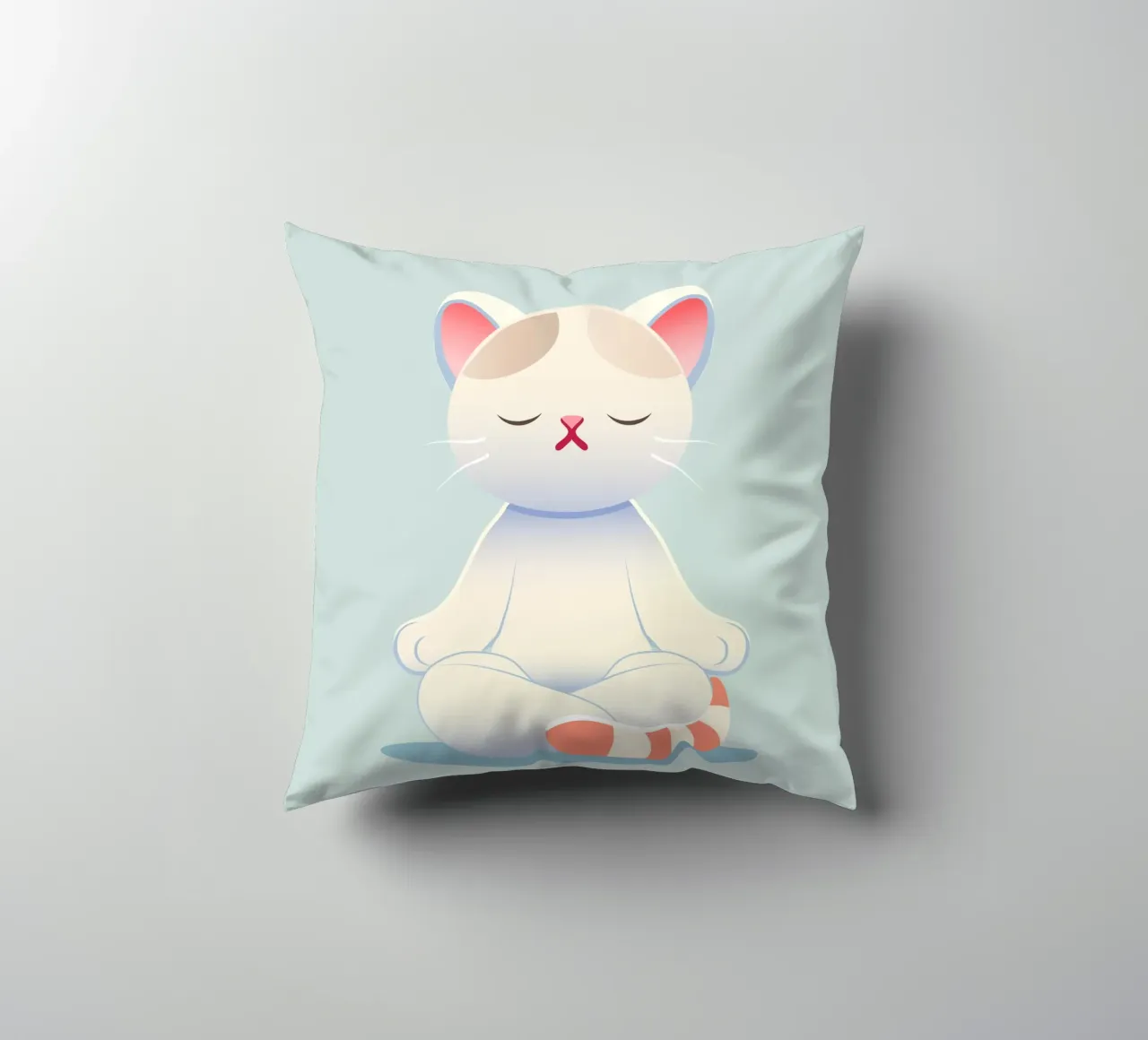 Gatto - Calma meditativa e consapevolezza in colori tenui cuscino da namosh