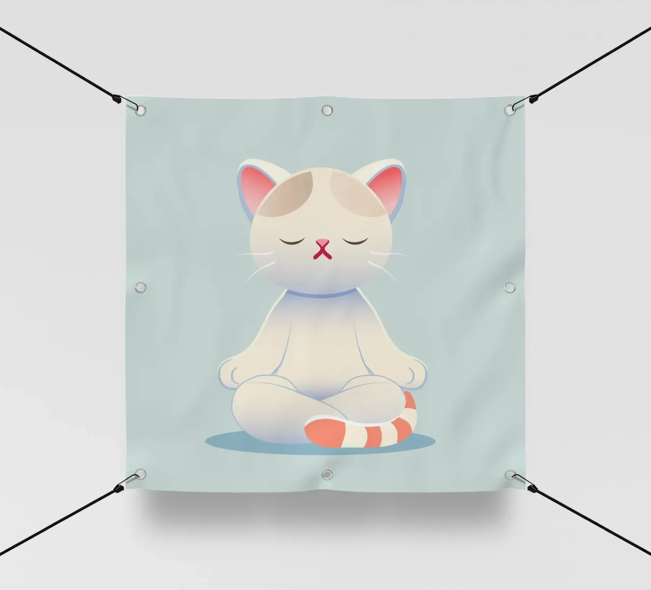 Gatto - Calma meditativa e consapevolezza in colori tenui telo in pvc da namosh