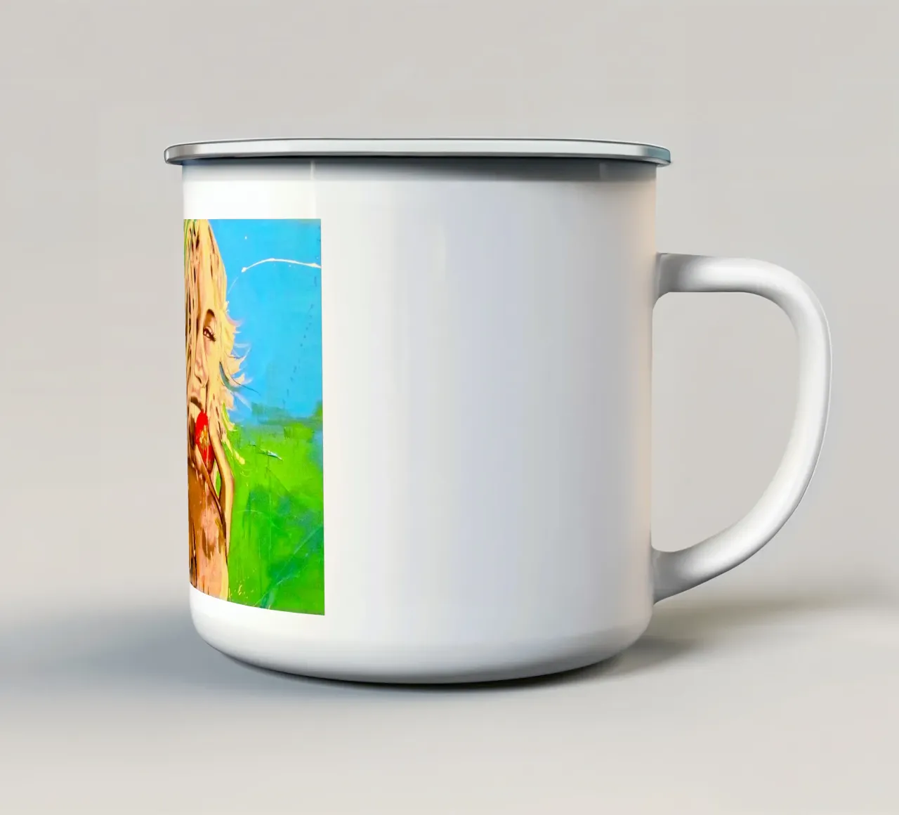 Gesund & Glücklich tazza in smalto da Happy 😃 Art 🎨 by Christine Schnoell