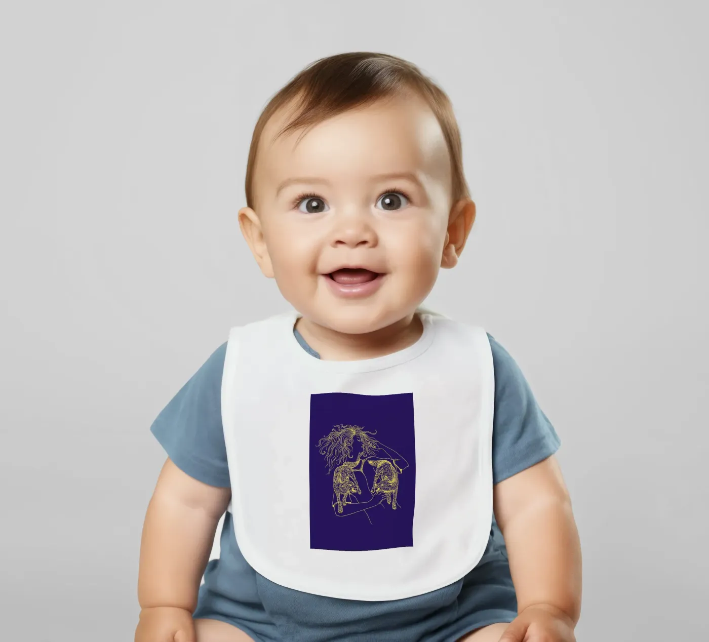 Wolves baby slabbetje van Daniela Roessler