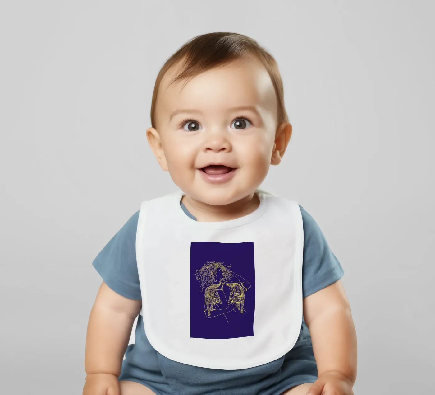 Wolves baby slabbetje van Daniela Roessler