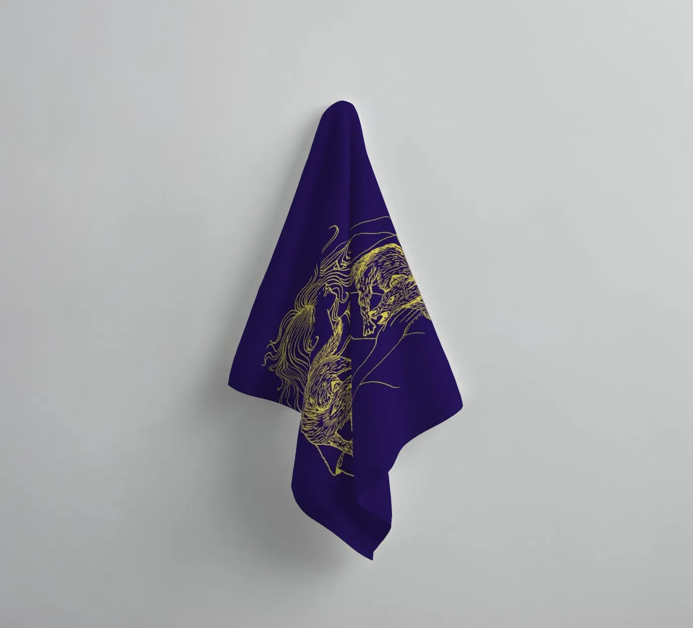 Wolves towel by Daniela Roessler