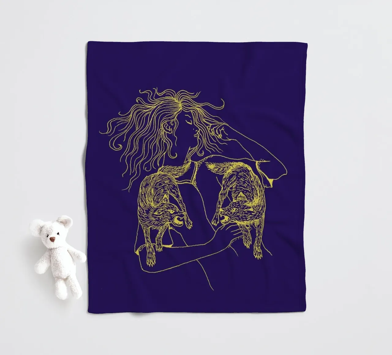 Wolves fleecedeken van Daniela Roessler