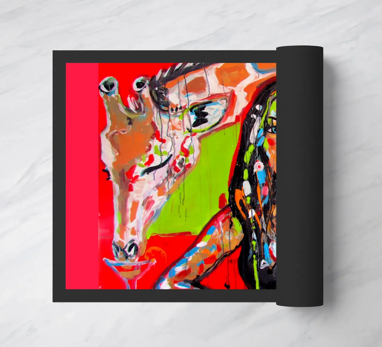 Frau mit Giraffe zerbino da Happy 😃 Art 🎨 by Christine Schnoell